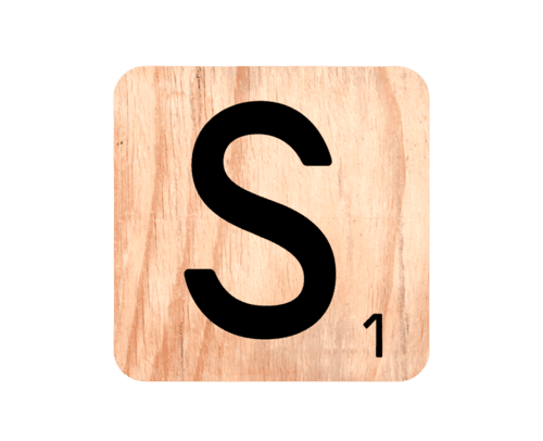 Wooden letter 'S'