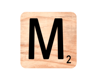 Wooden letter 'M'