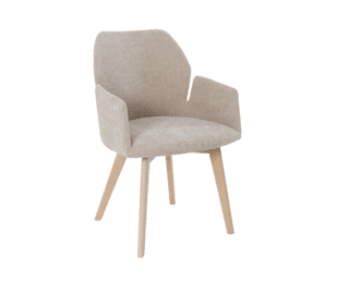Edito Bridge carver chair with natural wood legs