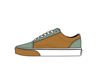 Caramel & sage low-top trainer