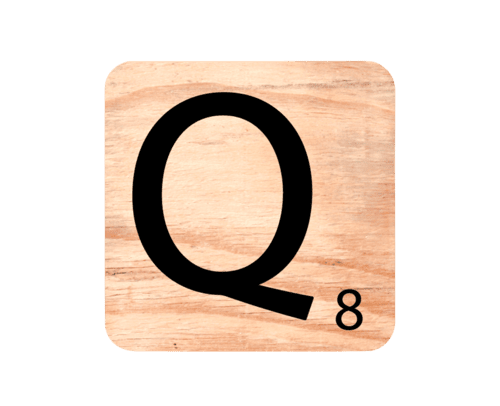 Wooden letter 'Q'