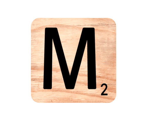 Wooden letter 'M'
