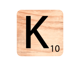 Wooden letter 'K'