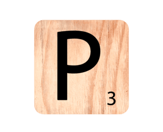 Wooden letter 'P'