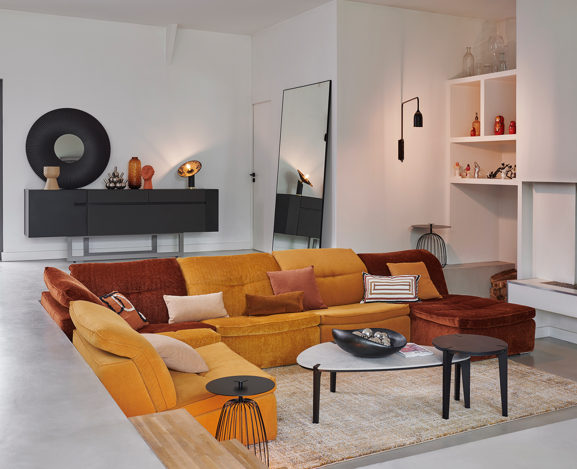 Domino 5-seater corner sofa chaise longue | Gautier ファニチャー